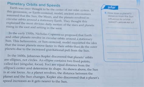 Planetary Orbits And Speeds Earth Was Once Thought To Be The Center Of