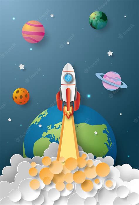 Premium Vector Start Up Business Concept Rocket Launching To The