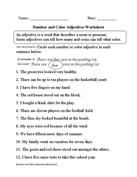 Pin By Samantha On School Adjective Worksheet Nouns And Adjectives