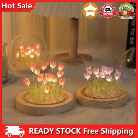 ARTIFICIAL TULIP FLOWER Night Light Handmade DIY LED Night Lamp Table