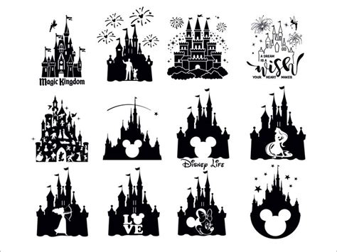 Castle Svg Bundle Princess Svg Castle Clipart Heart Head Mickey