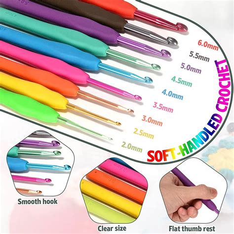 Pcs Ergonomic Crochet Hook Set Rolls Yarn Knitting Needles Kit For