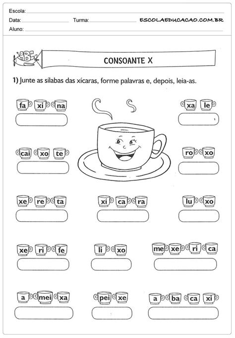 Consoante X Escola Educa O Atividades De Silabas Atividades Letra