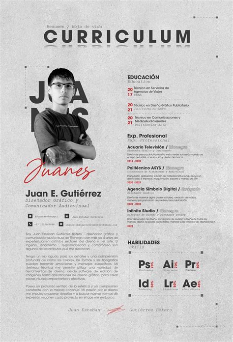 Hoja De Vida Juan Esteban Gutierrez Graphic Design Resume Graphic