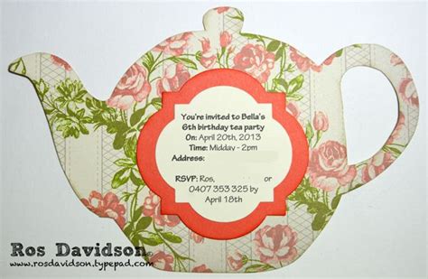 Tea Party Invitations For A Th Birthday Celebration