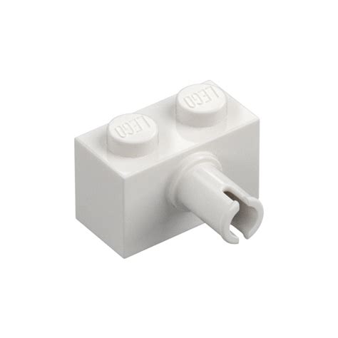 Lego White Brick X With Pin With Bottom Stud Holder Brick