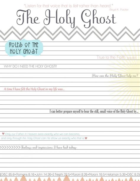 Gifts Of The Holy Spirit Worksheets