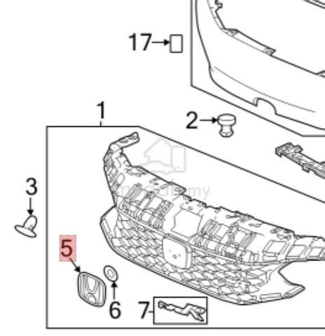 Honda Civic Type R FL5 Front H Red Embelm Car Accessories Parts For