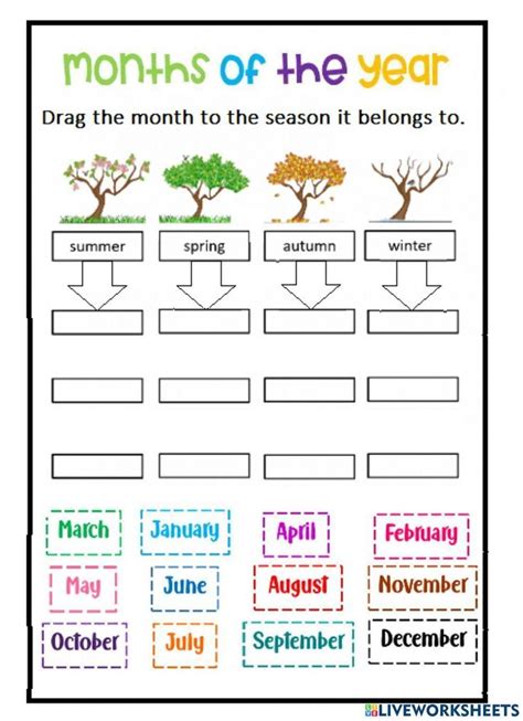 Months Of The Year Season Seasons Worksheets English Lessons For