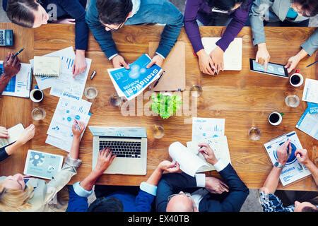 Top View Of Business People Group On Meeting Stock Photo Alamy