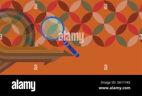 Retro 70s Background Animation With Magnifying Glass Groovy Search