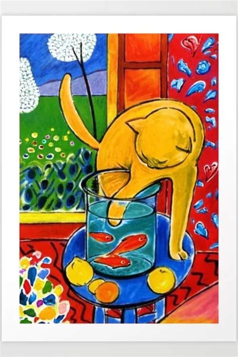 Henri Matisse Cat With Red Fish Still Life Painting Art Print By