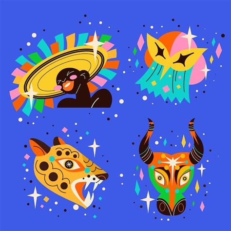 Free Vector Hand Drawn Carnaval De Barranquilla Elements Collection