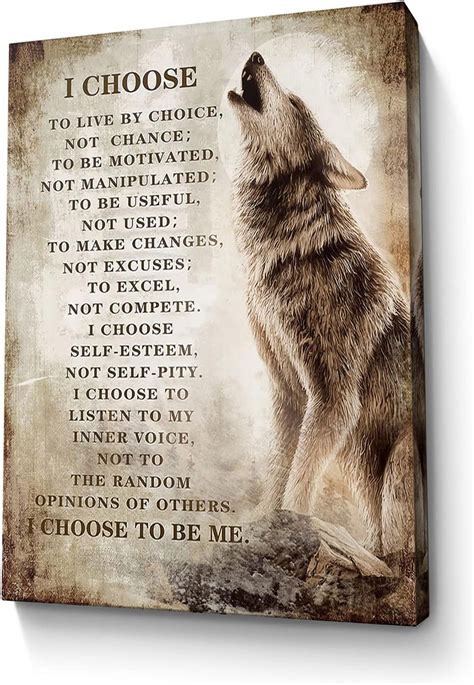 AXXPosters Motivational Wolf Canvas Wall Art Christian Wolf Picture