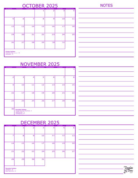 Calendar October November December January Excel Free