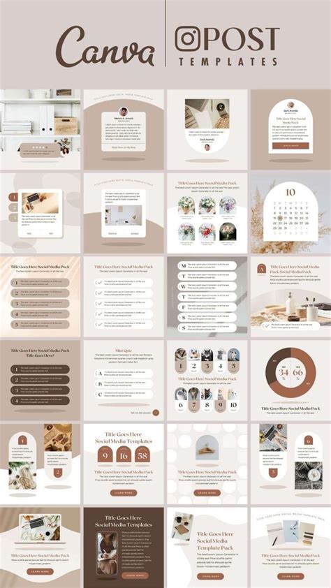 Instagram Template Canva Post Shadow Editable Clean Design Social