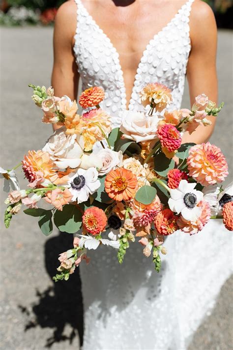 Colorful Bridal Bouquet Colorful Bridal Bouquet Ranunculus Wedding