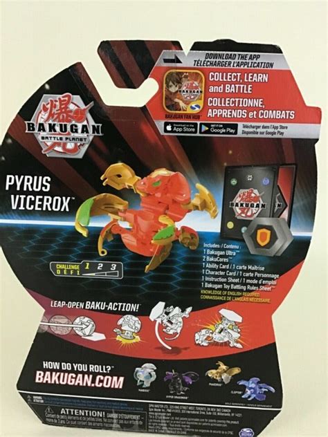 Bakugan Battle Planet Bakugan Ultra Pyrus Vicerox Bakucores Spin Master