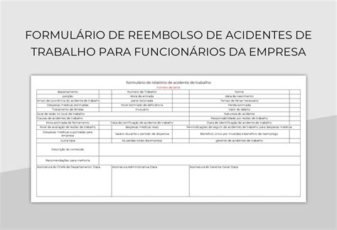 Modelos De Planilhas Acidentes De Trabalho Para Microsoft Excel E