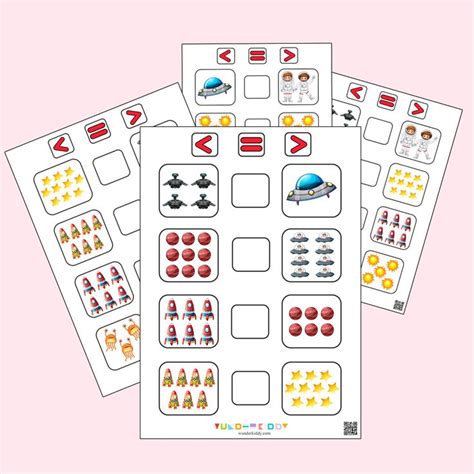 Printable Comparing Numbers Worksheet Space Objects Math Activities