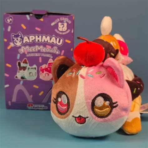 Aphmau Meemeows Ice Cream Plush Neapolitan Cat Cm Inch Open Box