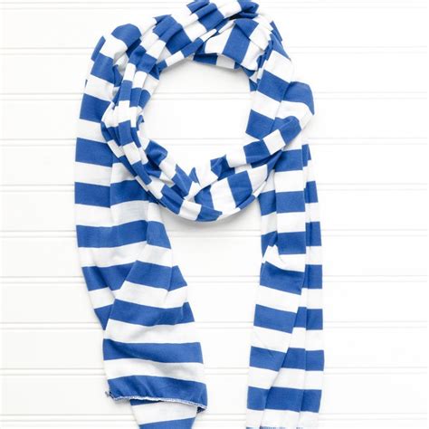 Jersey Striped Scarf Royal Blue White Striped Scarves Blue And