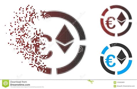 Icono Euro De Semitono Del Diagrama De Ethereum Del Pixel Del Polvo