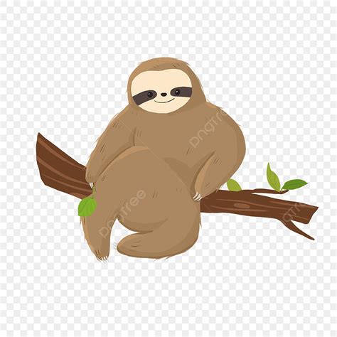 Cute Sloth Clipart Transparent Background Cute Cartoon Sloth Brown