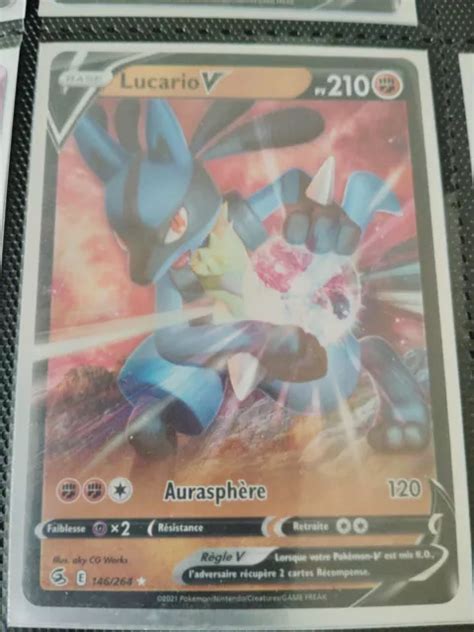 CARTE POKEMON LUCARIO 146 264 V Ultra Rare Epée et Bouclier 8 EB08 FR