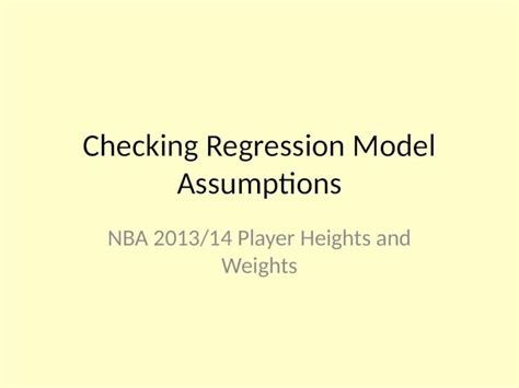 PPTX Checking Regression Model Assumptions DOKUMEN TIPS