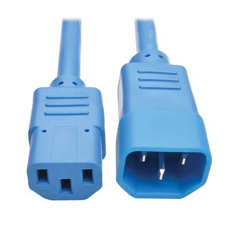 Heavy Duty C14 To C13 Computer Power Cord 2 Ft Blue Eaton