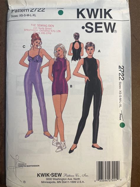 Unitard In Three Variations Womens Misses Sewing Pattern Kwik Etsy