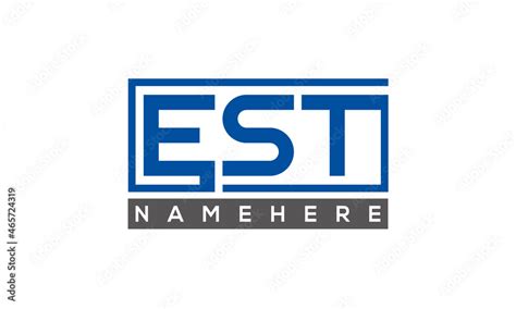 EST Letters Logo With Rectangle Logo Vector Stock Vector | Adobe Stock