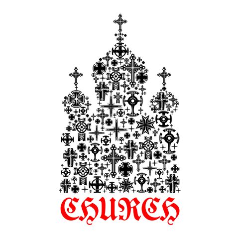 Church icon. Religion christianity cross symbols 11790961 Vector Art at ...