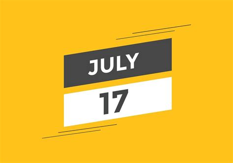 july 17 calendar reminder. 17th july daily calendar icon template ...