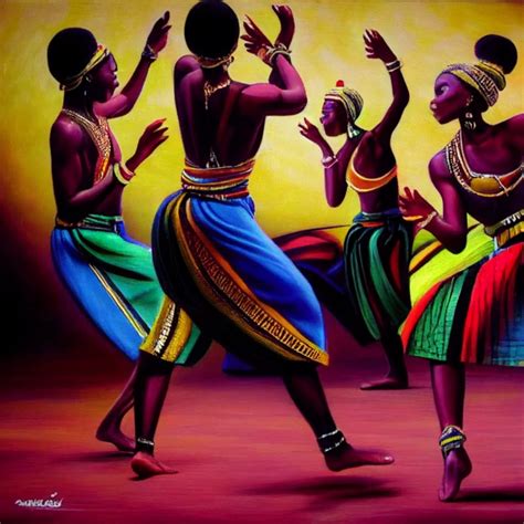 African Dance Painting Hyper Realistic 3d Unreal Midjourney