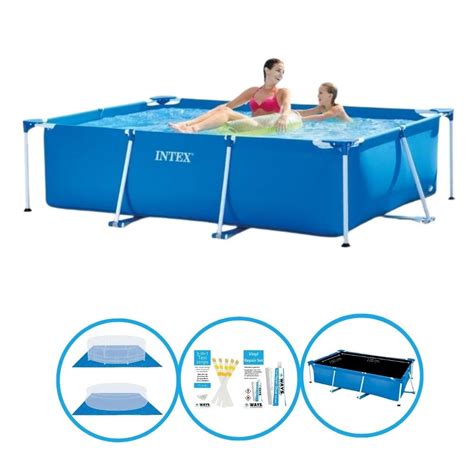 Intex Piscine Rectangular Frame X X Cm Avec Des Accessoires