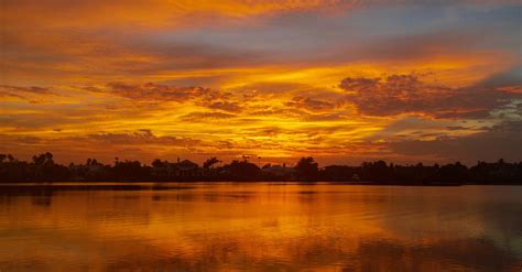 calm lake  sunset  stock photo