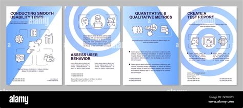 Usability Testing Session Process Blue Gradient Brochure Template Stock