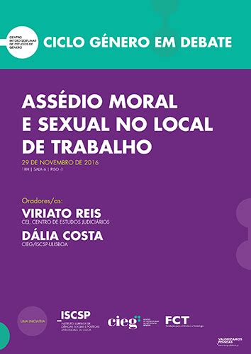 Sess O Sobre Ass Dio Moral E Sexual No Local De Trabalho Nov Lisboa Cig