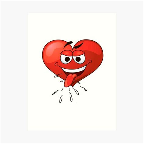 Horny Heart Emoji Art Print For Sale By DusicaP Redbubble