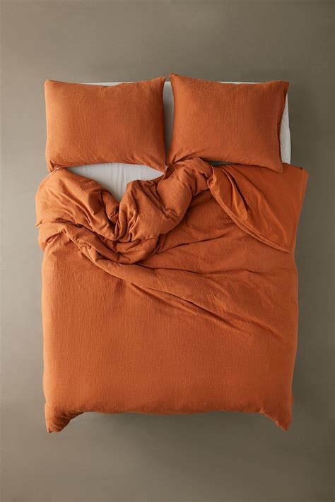 Cozy Slub Duvet Cover Orange Duvet Covers Duvet Covers Urban