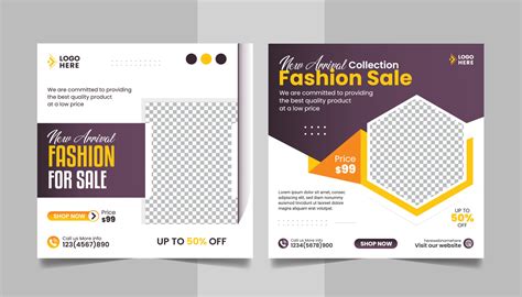 New Collection Fashion Sale Promotion Social Media Post Design Square Web Banner Template