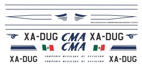 Adecs Decals Catalogue Compa Ia Mexicana De Aviacion Dc Early S