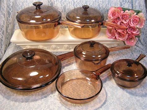 Corning Ware Pyrex Visions Visionware Glass Saucepans Skillet Piece