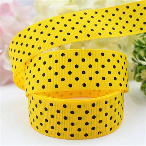 Free Shipping Mm Grosgrain Ribbon Black Polka Dots