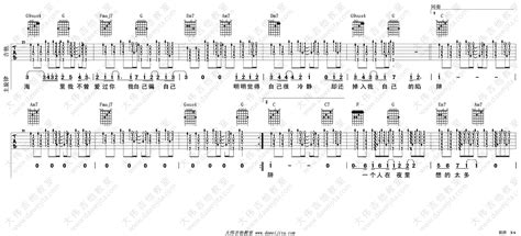 陷阱吉他谱王北车c调指法原版六线谱吉他弹唱教学 酷琴谱