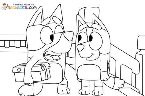 Desenho Bluey E Bingo Para Colorir