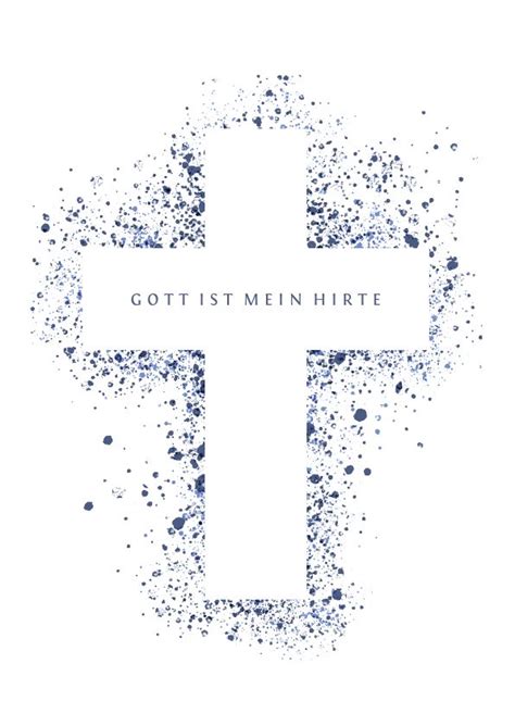 Gratulationskarte Konfirmation Kreuz blaue Spritzer Glückwunschkarte