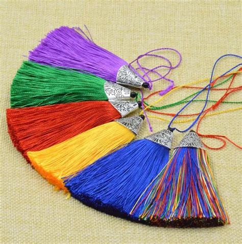 Buy 5pcs Lot 8cm Diy Chinese Knot Tassels Handmade Long Silk Tassel Pendants